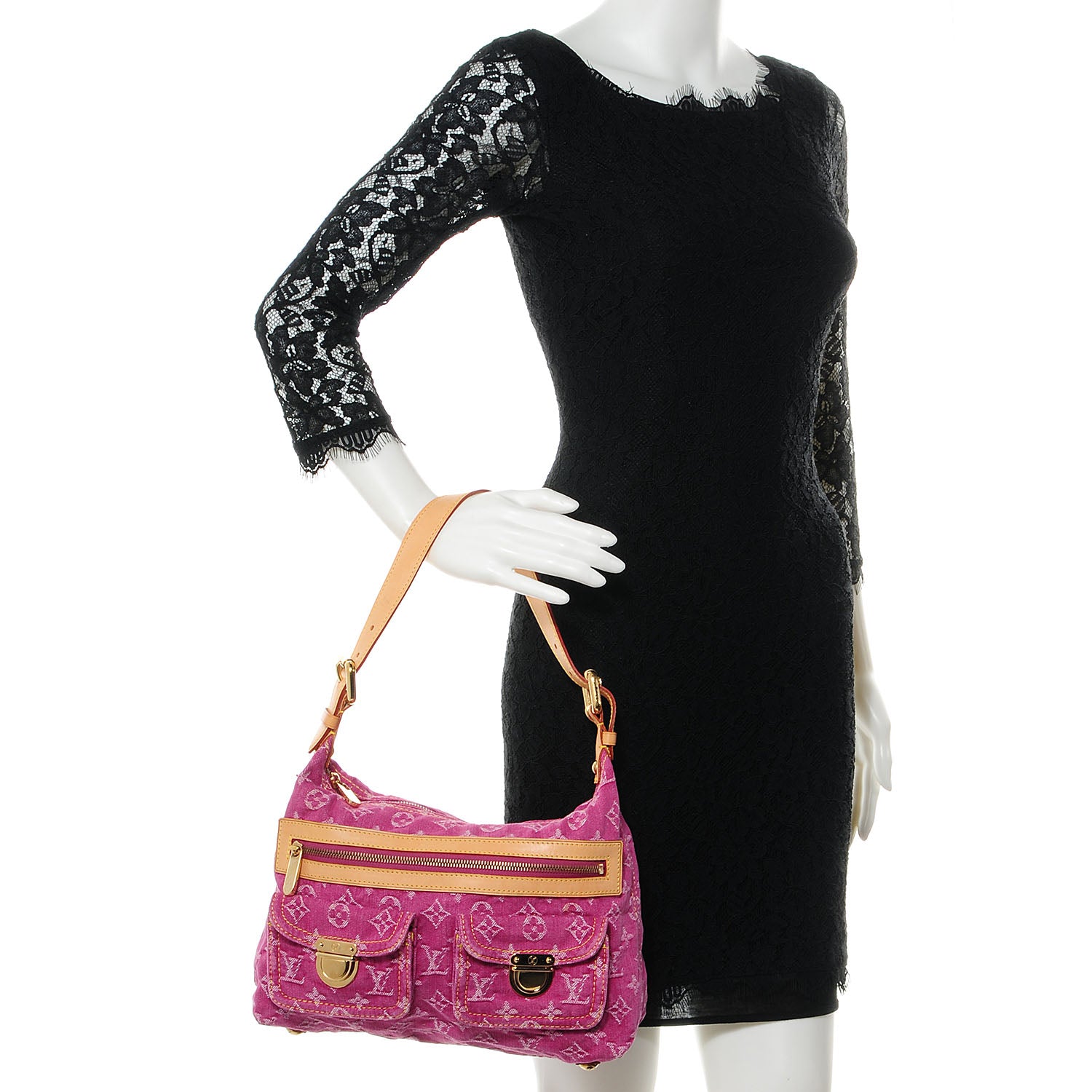 Louis Vuitton Denim Baggy PM Fuchsia 2 of 7