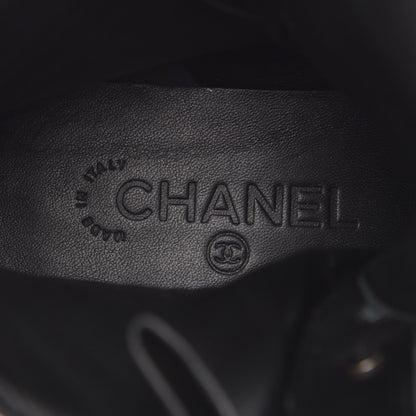 Chanel Calfskin Combat Boots 38 Black 6 of 9