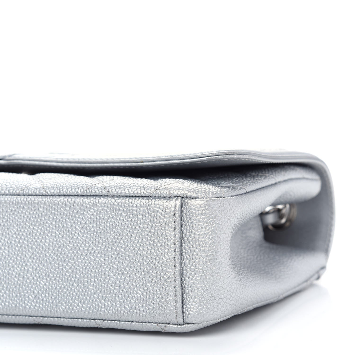 Chanel Metallic Caviar Quilted Medium CC Filigree Flap Silver 9 of 9