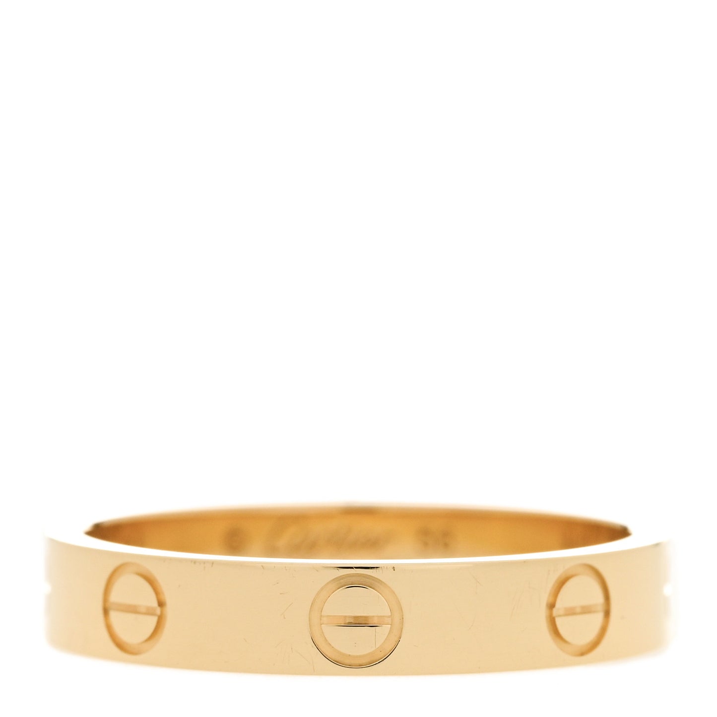 18K Yellow Gold 3.5mm LOVE Wedding Band Ring 56 7.5