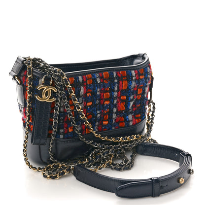 Chanel Tweed Calfskin Small Gabrielle Hobo Navy 3 of 11