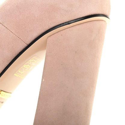 Gucci Kid Scamosciato GG Marmont Fringe 105mm Loafer Pumps 38.5 Crystal Pink 11 of 19
