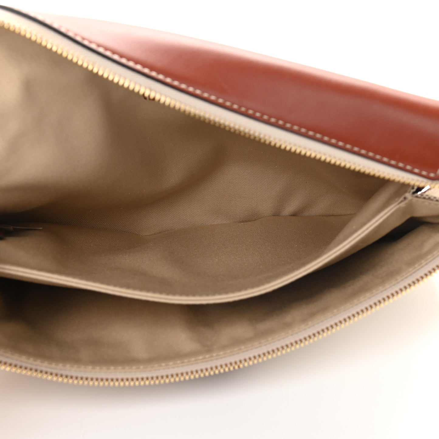 Cotton Calfskin Woody Belt Bag Beige Brown