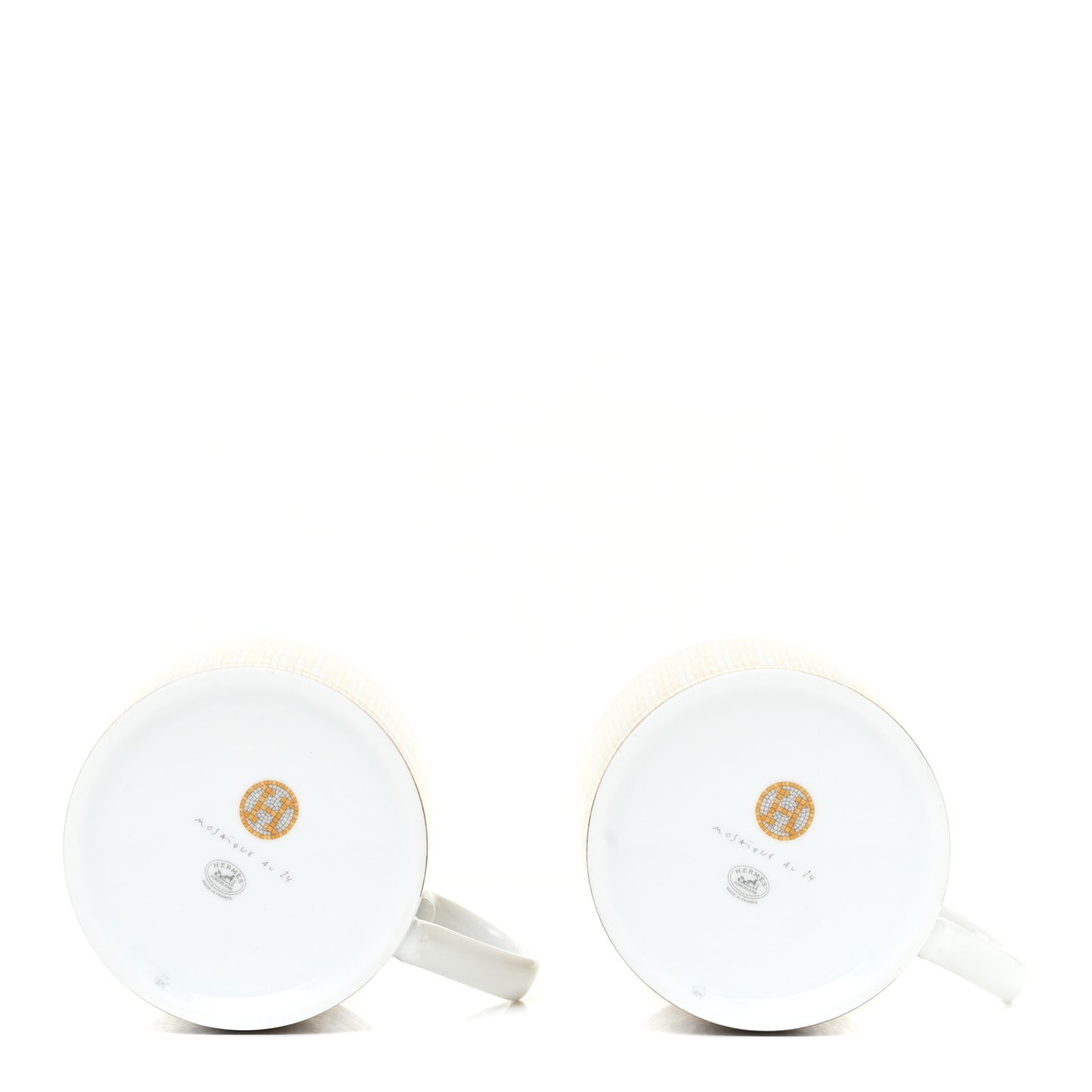 Porcelain Mosaique au 24 Mug Set of 2 Gold