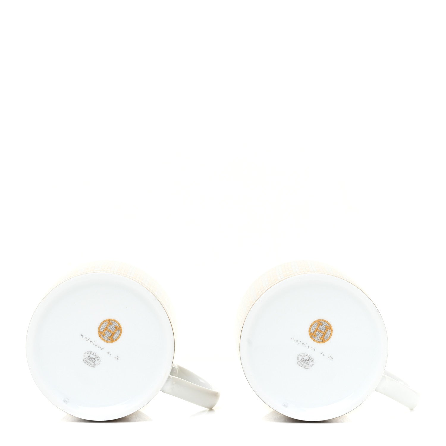 Hermes Porcelain Mosaique au 24 Mug Set of 2 Gold 4 of 8