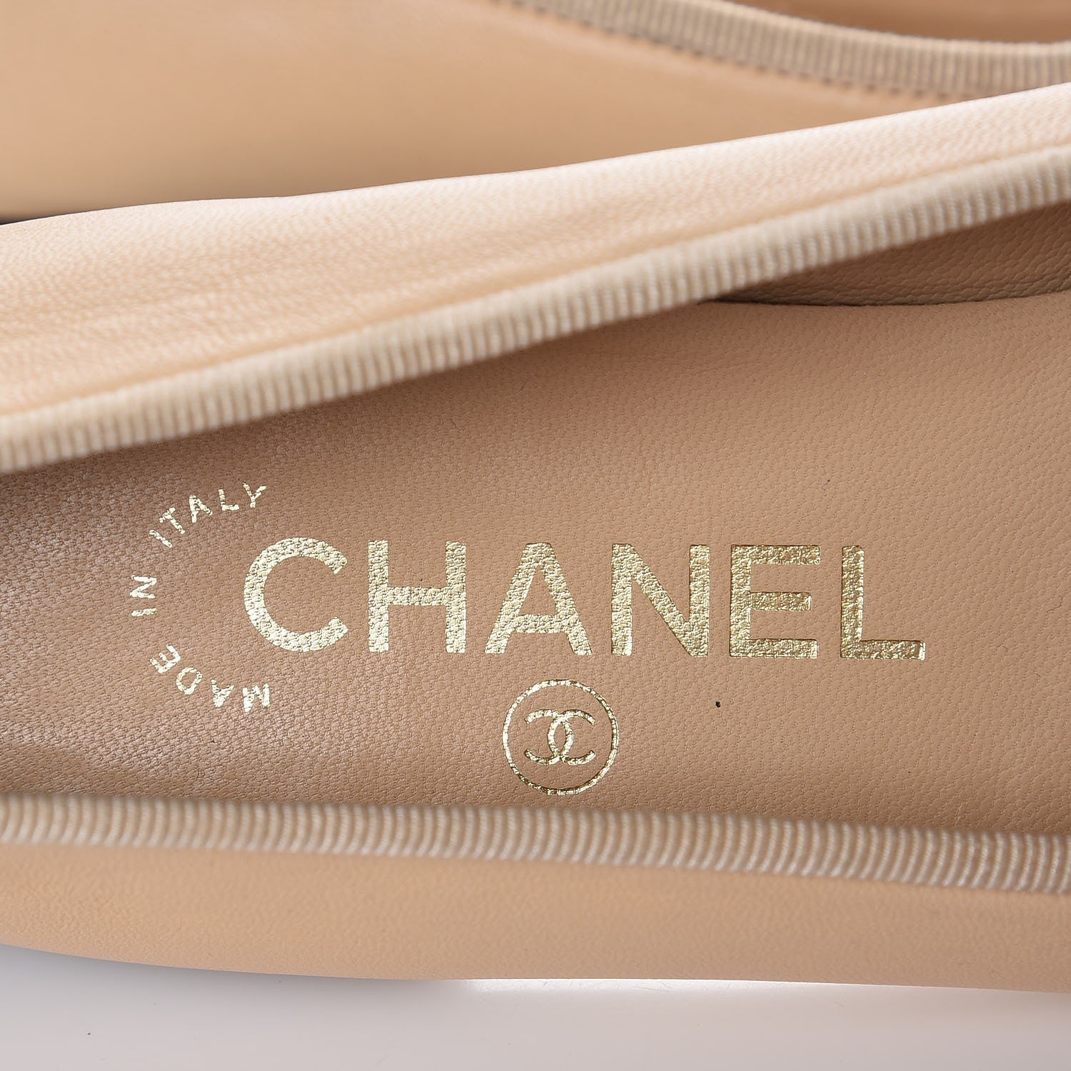 Chanel Lambskin Cap Toe Ballerina Flats 36 Beige Black 9 of 14