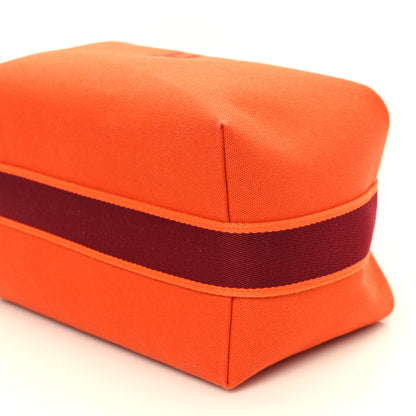 Hermes Canvas Large Bride-A-Brac Pouch Orange Feu Burgundy 9 of 10