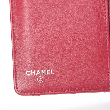 Chanel Lambskin Diamond Stitched Yen Wallet Fuchsia 6 of 17