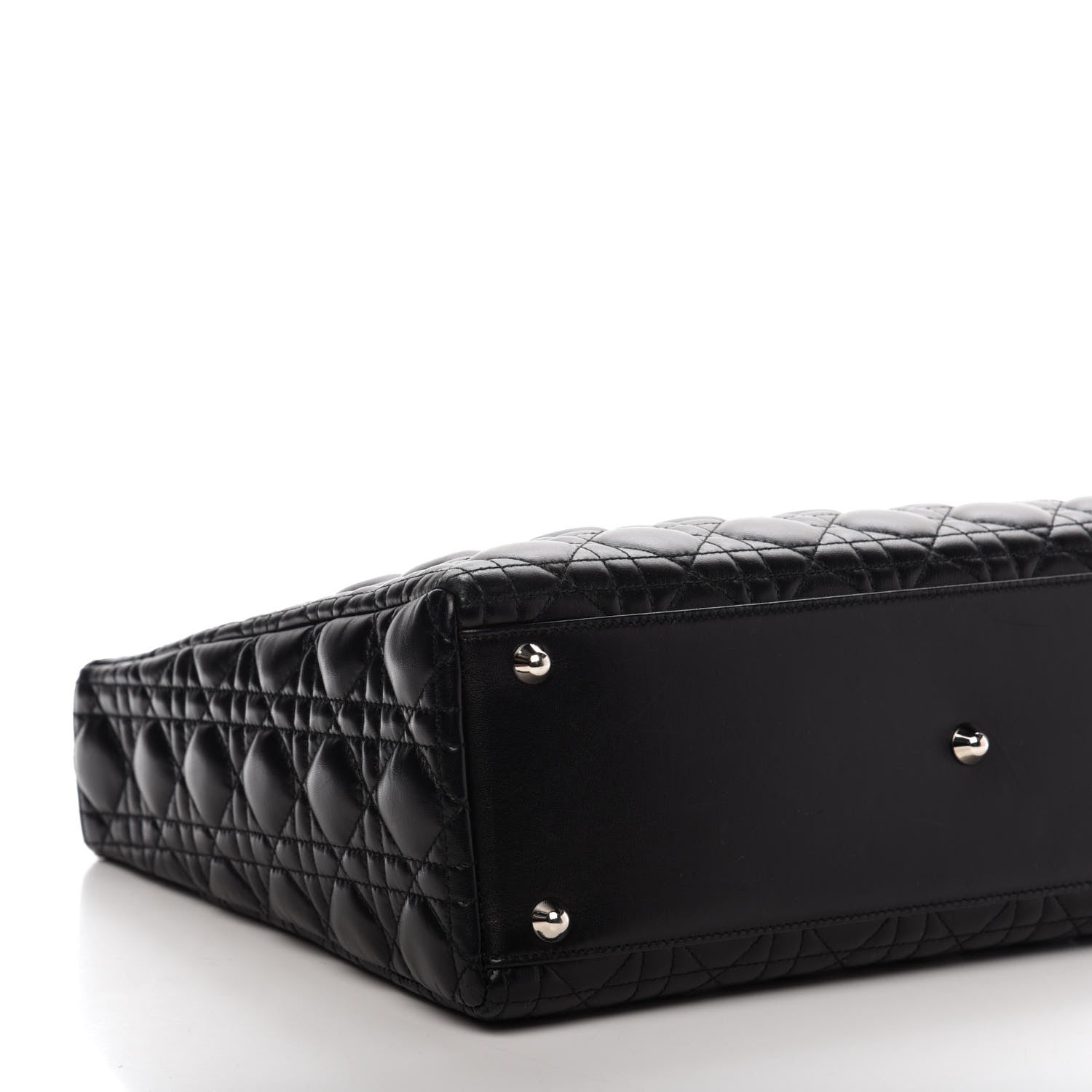 Christian Dior Lambskin Cannage Large Lady Dior Black 9 of 11