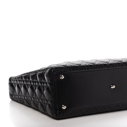 Christian Dior Lambskin Cannage Large Lady Dior Black 9 of 11