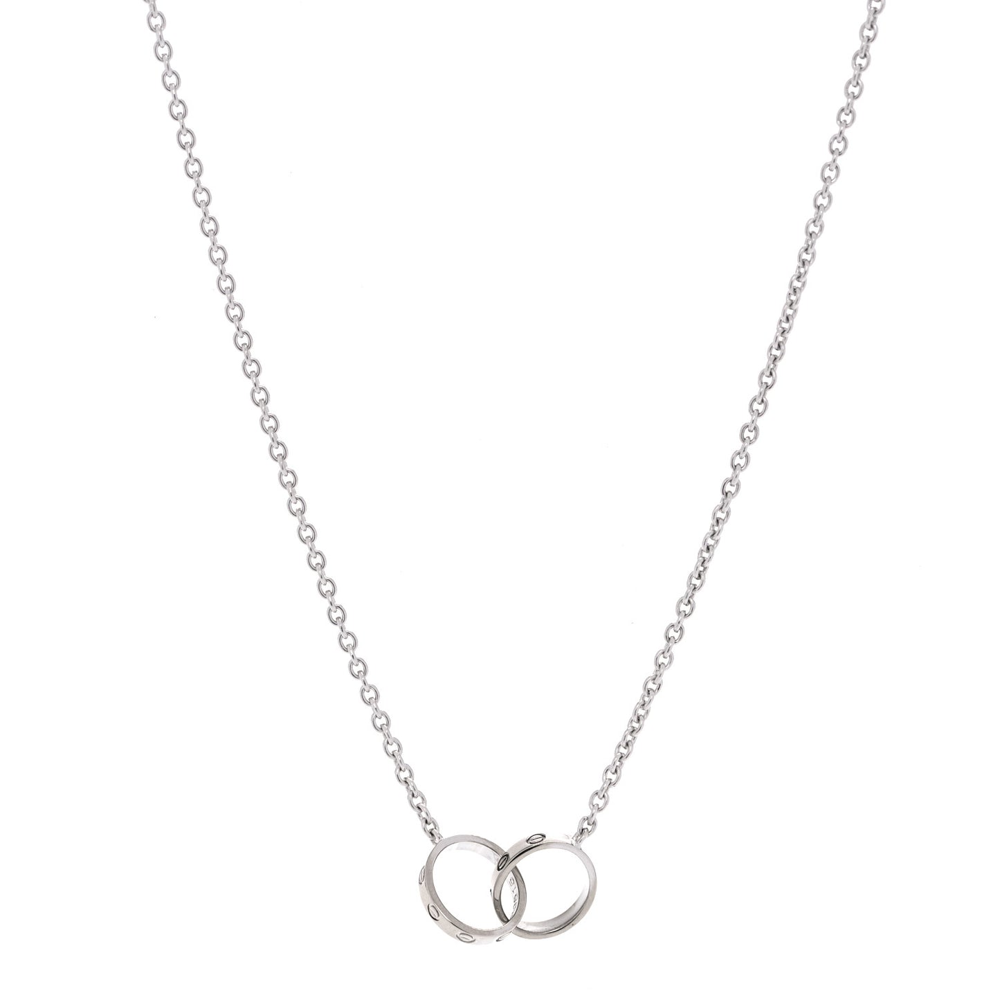 18K White Gold Interlocking LOVE Necklace