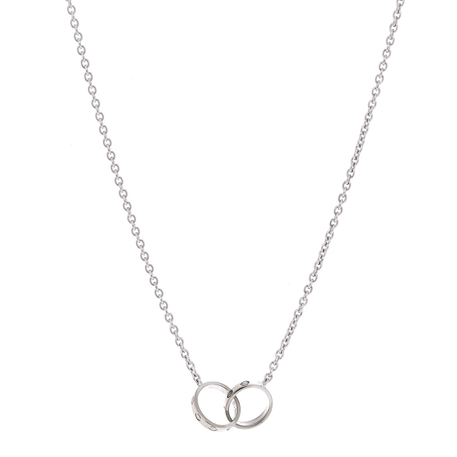 Cartier 18K White Gold Interlocking LOVE Necklace 1 of 7