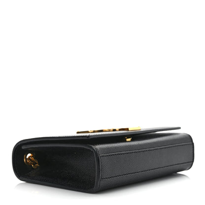Saint Laurent Grain De Poudre Small Monogram Kate Satchel Black 4 of 8