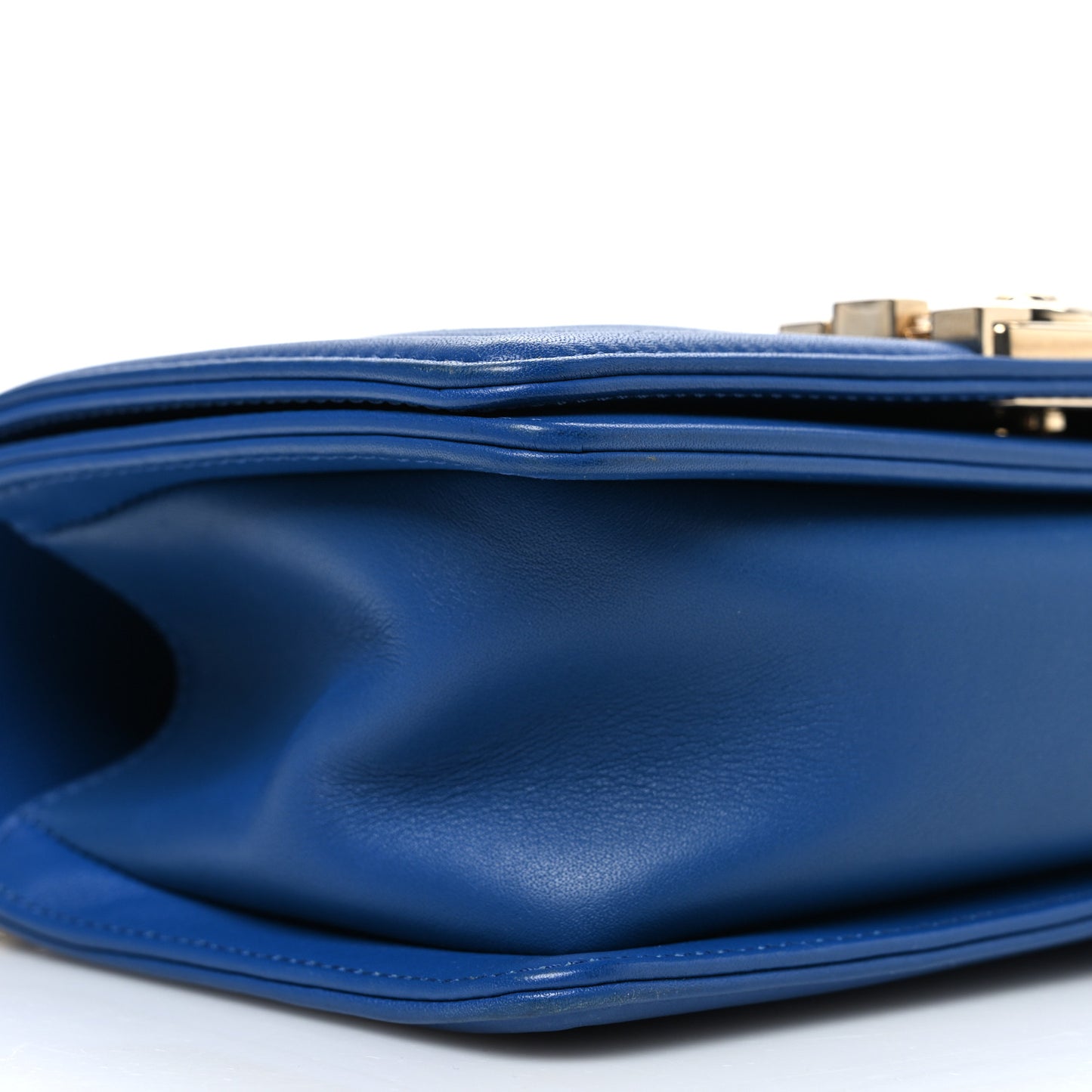 Lambskin Quilted Small Boy Flap Blue