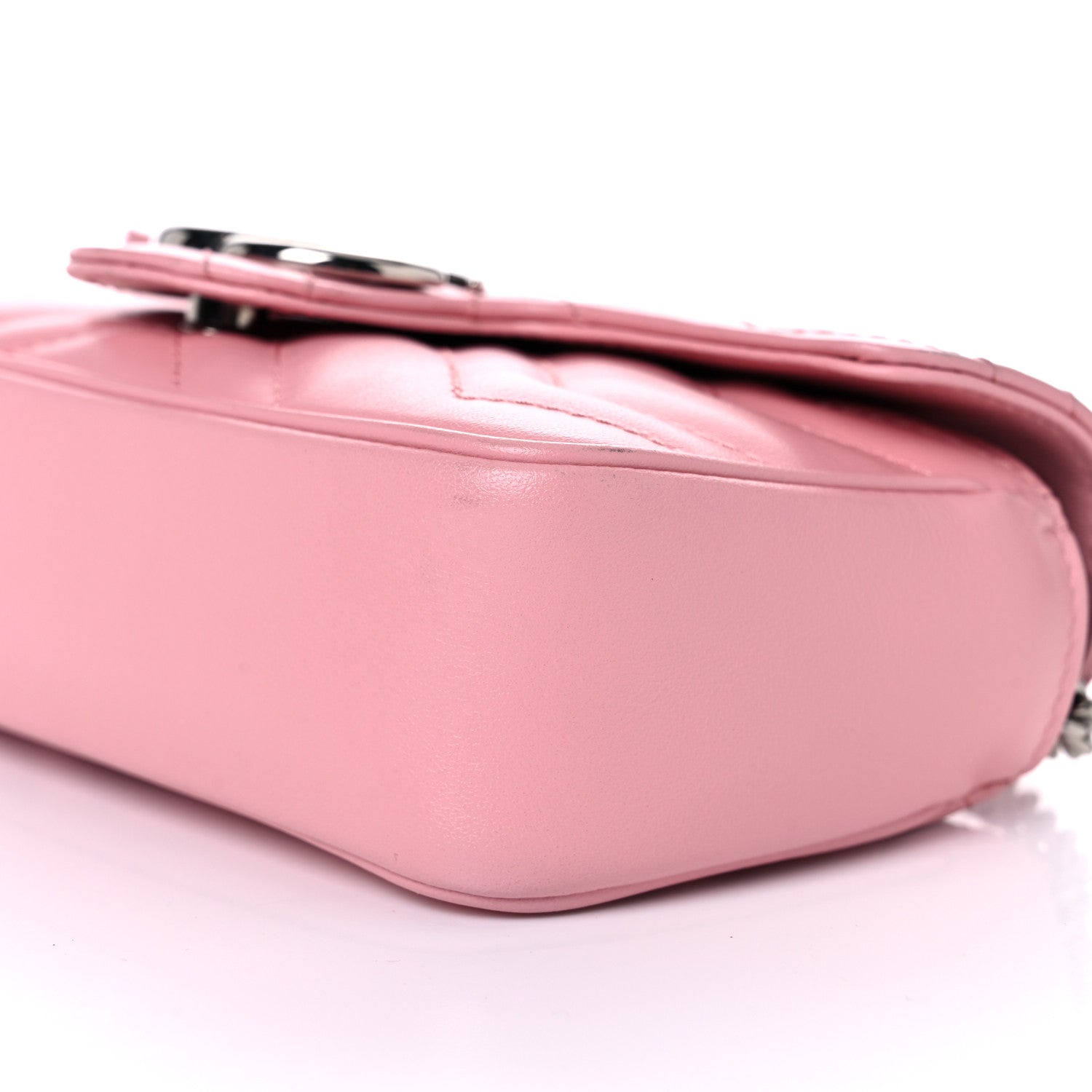 Gucci Calfskin Matelasse Super Mini GG Marmont Shoulder Bag Wild Rose 9 of 10