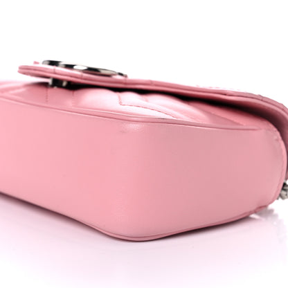 Gucci Calfskin Matelasse Super Mini GG Marmont Shoulder Bag Wild Rose 9 of 10