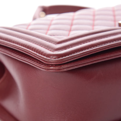 Chanel Lambskin Quilted Medium Boy Flap Burgundy 9 of 13