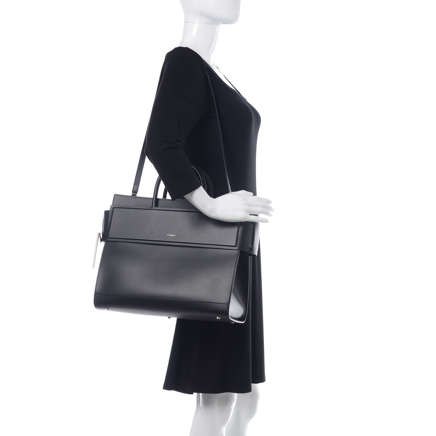 Givenchy Smooth Calfskin Medium Horizon Satchel Black 2 of 8