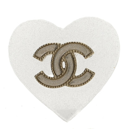 Chanel Resin CC Heart Brooch Light Gold 1 of 3