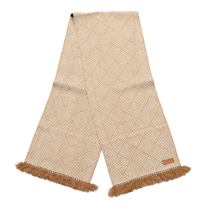 Hermes Cashmere Tile Weave Muffler Camel Ecru 2 of 4