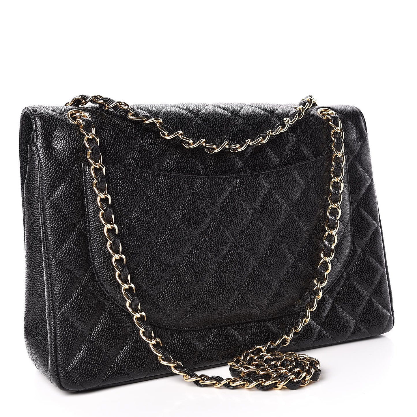 Caviar Quilted Maxi Double Flap Black