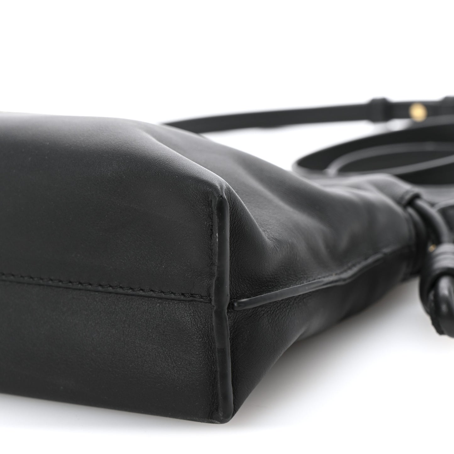 Calfskin Mini Flamenco Knot Clutch Black