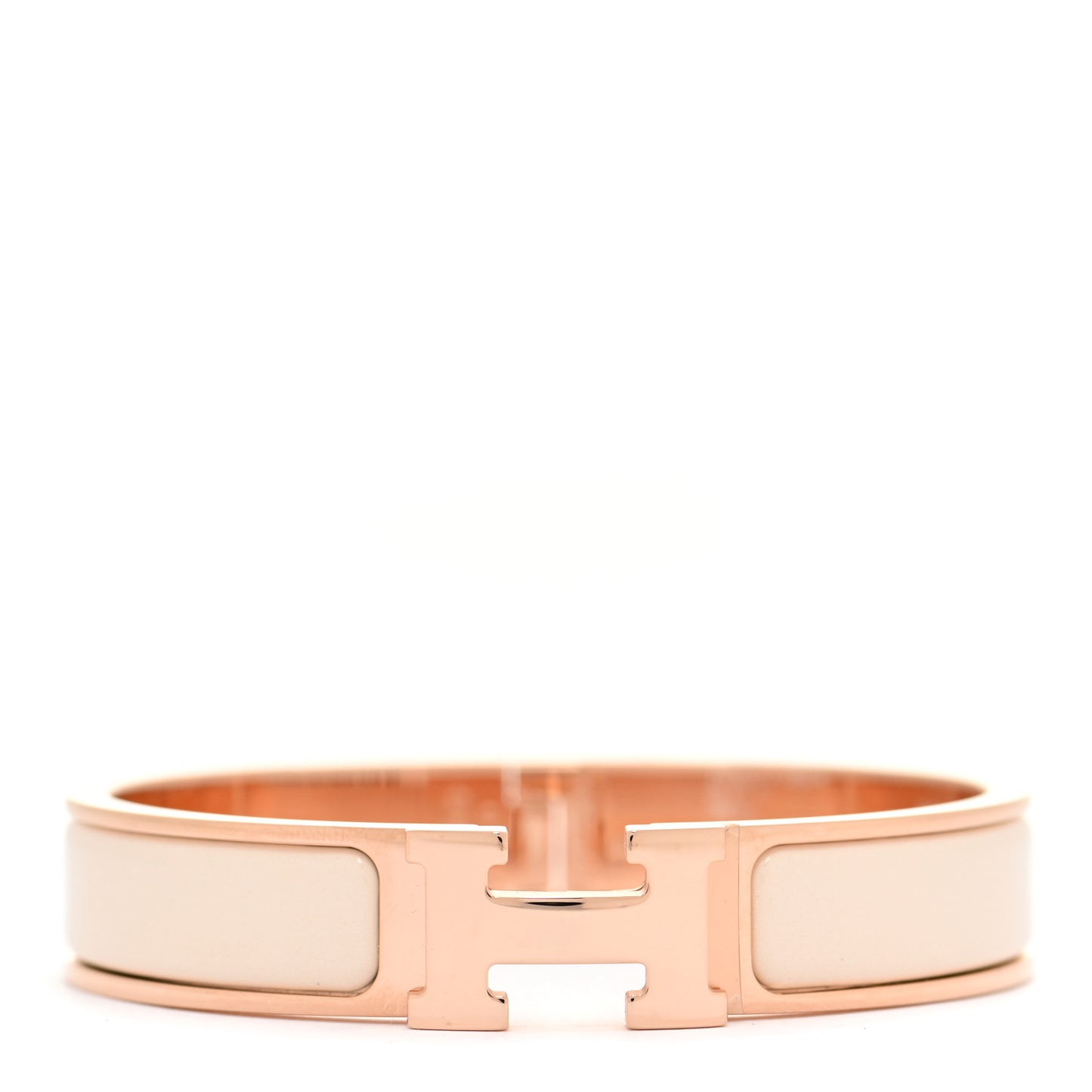 Enamel Narrow Clic Clac H Bracelet PM Creme