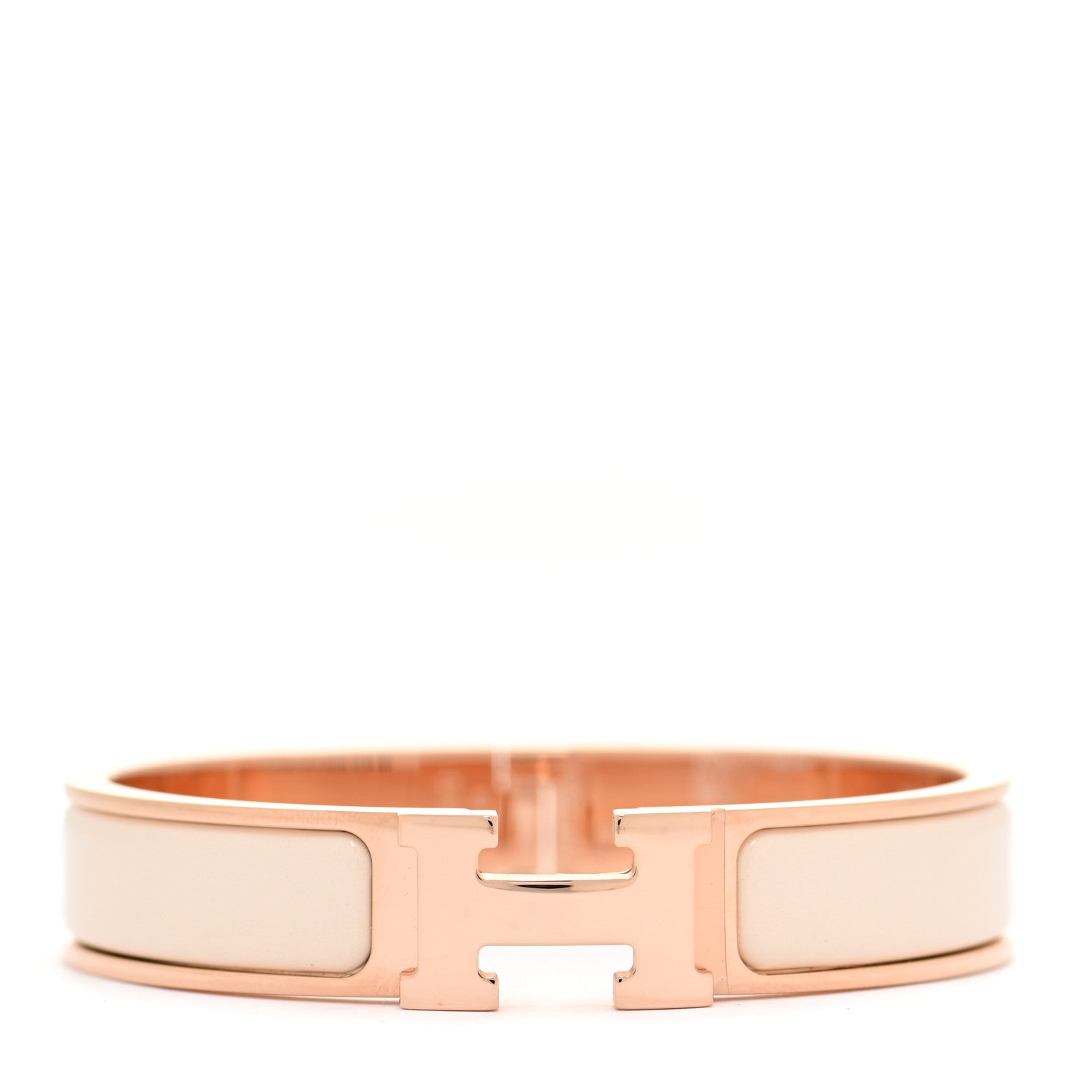 Hermes Enamel Narrow Clic Clac H Bracelet PM Creme 1 of 6