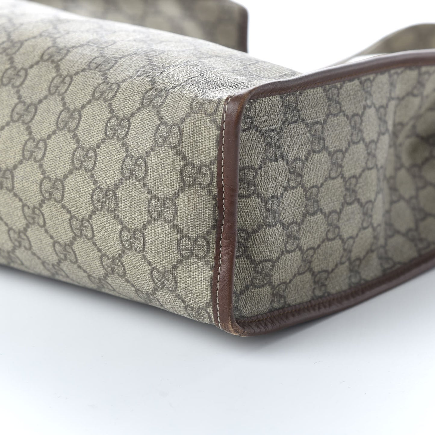 GG Plus Monogram Small Signature Web Loop Vertical Tote Light Brown