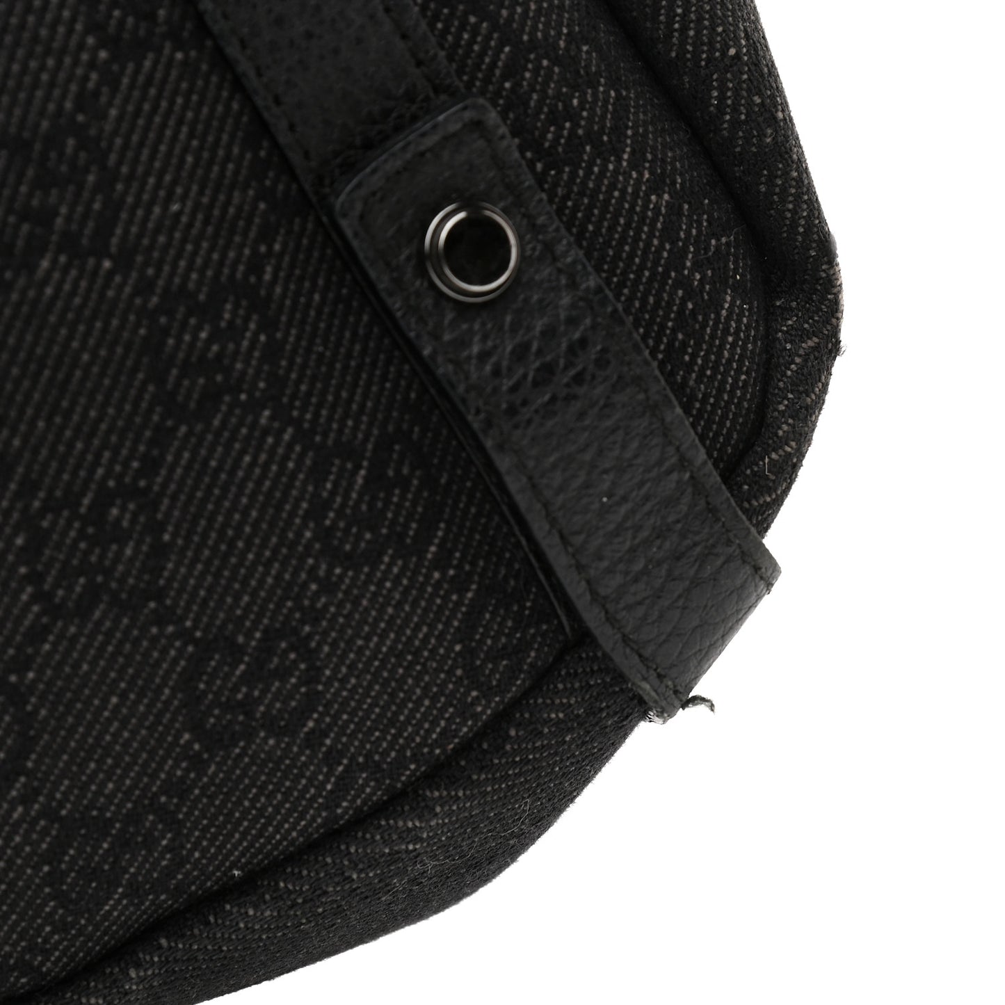 Monogram Denim Medium Abbey Shoulder Bag Black