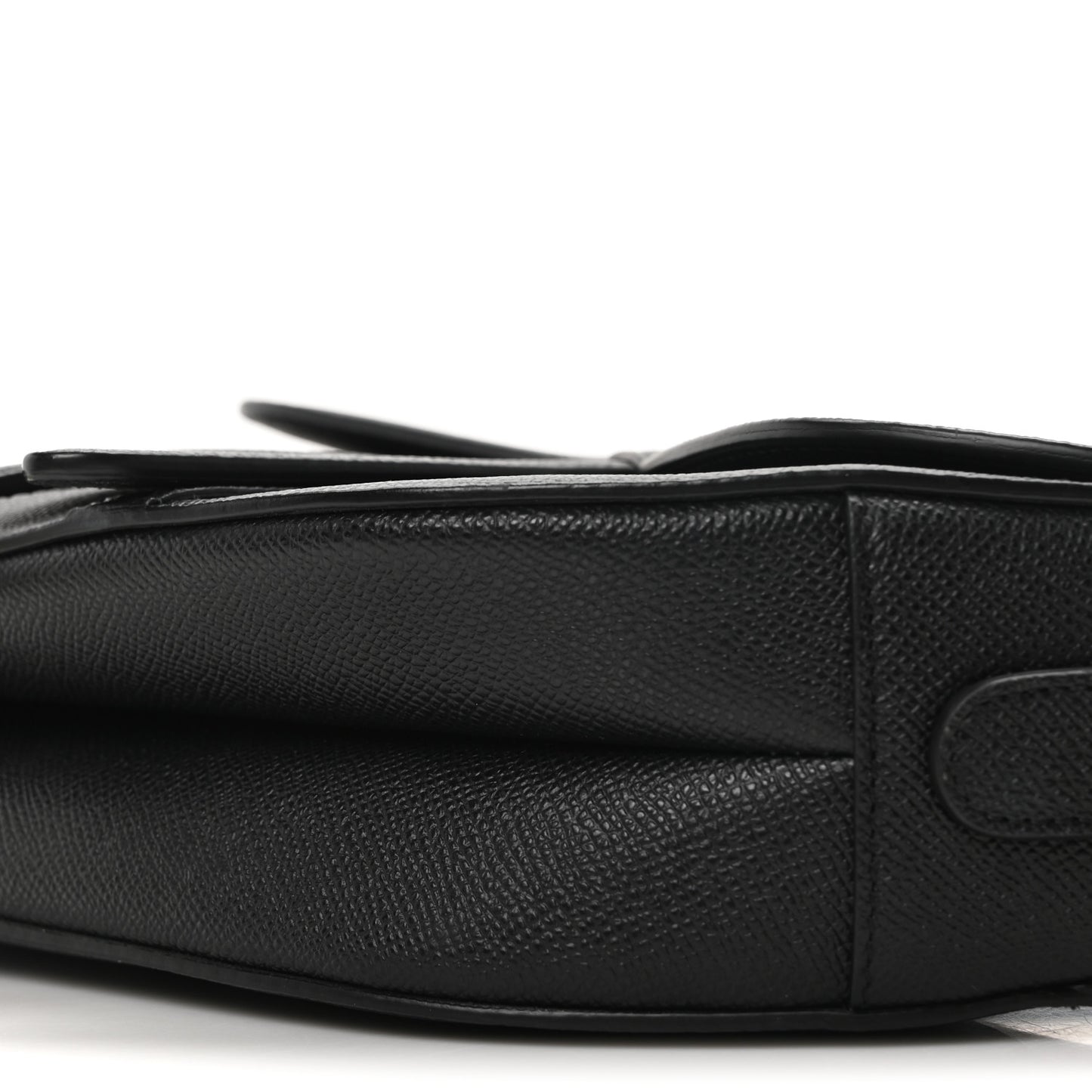 Grained Calfskin Saddle Bag Black
