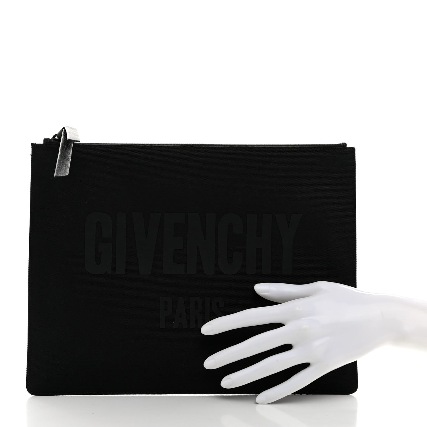 Canvas Large Logo Zipped Pouch Black