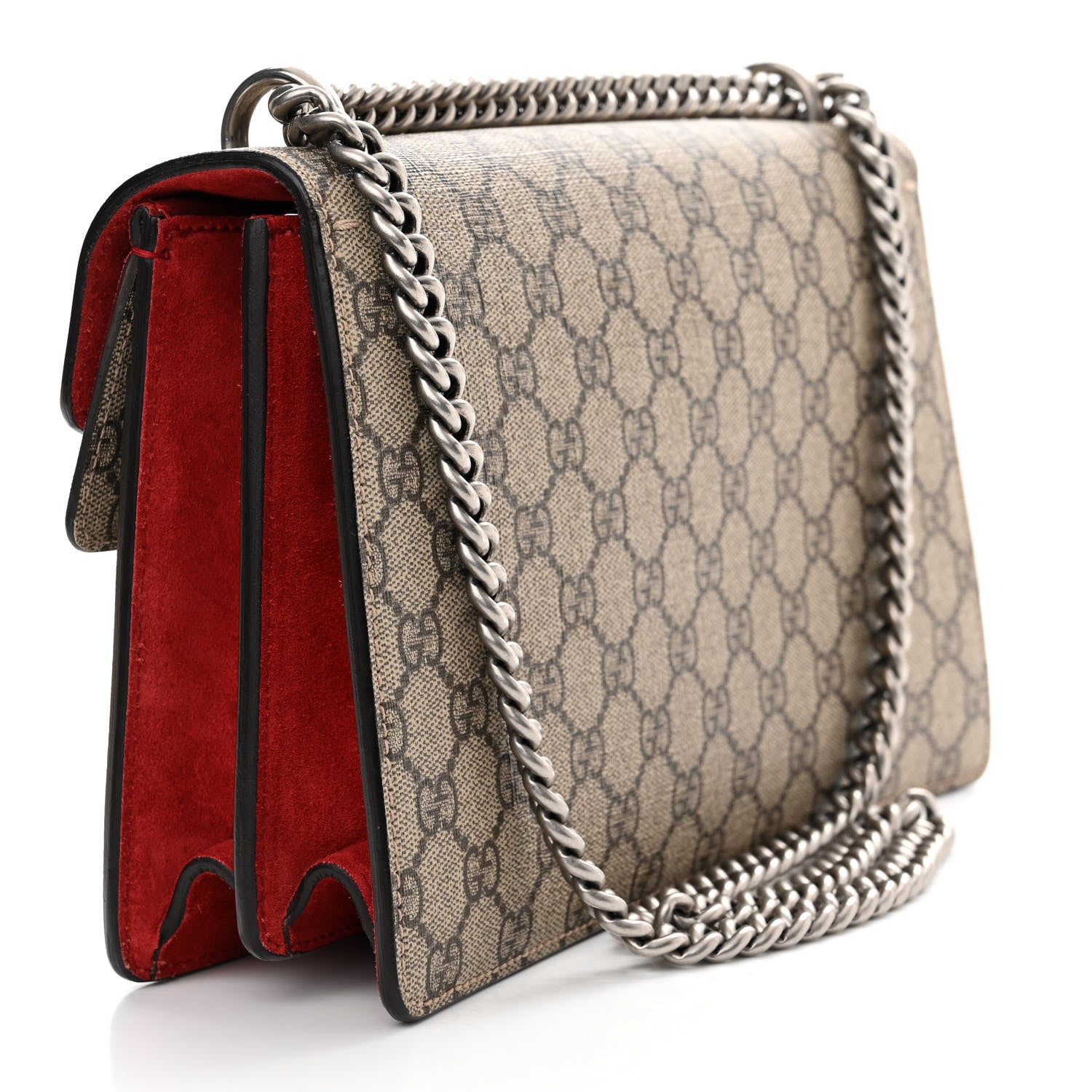 Gucci GG Supreme Monogram Small Dionysus Shoulder Bag Red 3 of 14