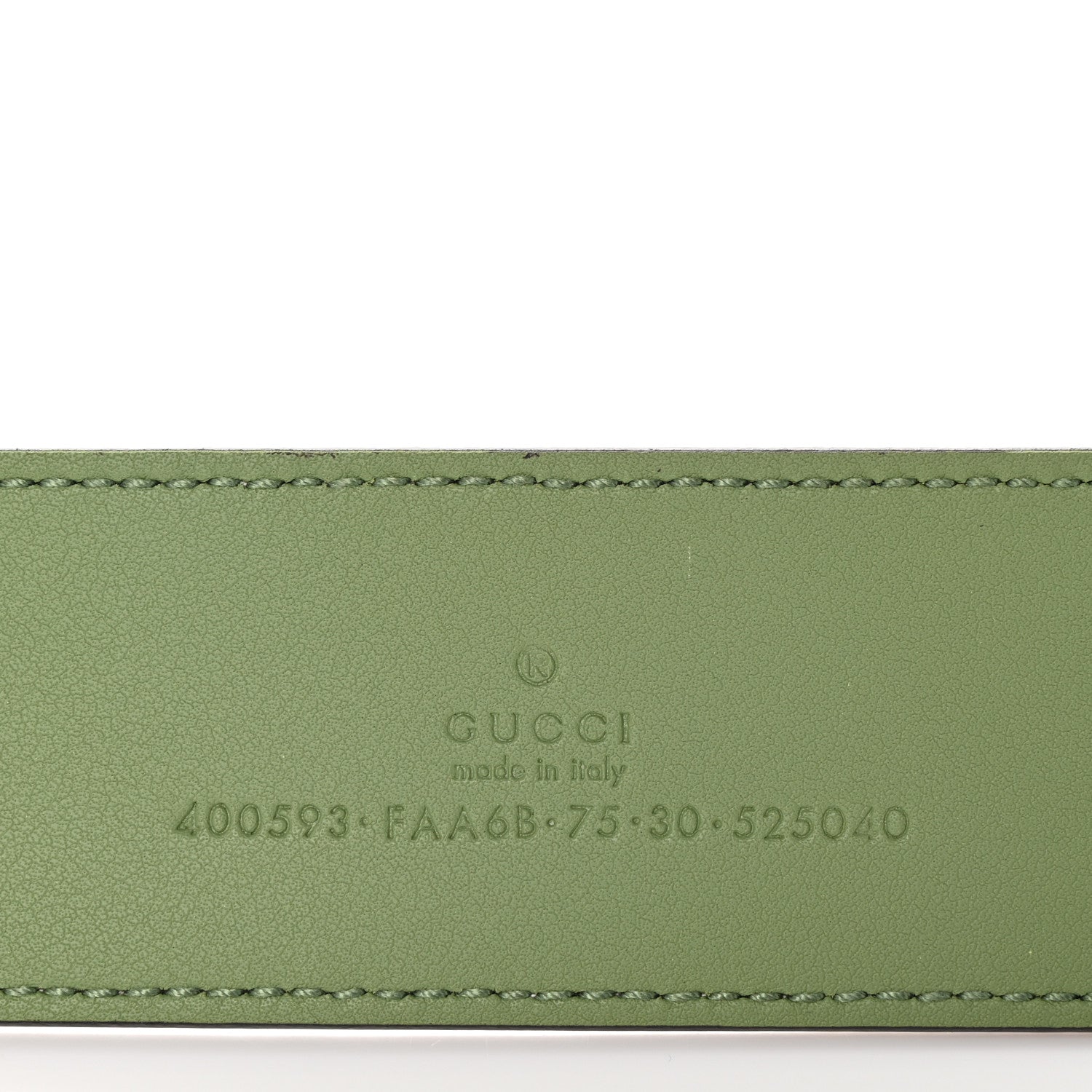 Gucci GG Supreme Monogram Plutone Calfskin Enamel Double G 40mm Belt 75 30 Beige Ebony Mystic White Salamander Green 3 of 6