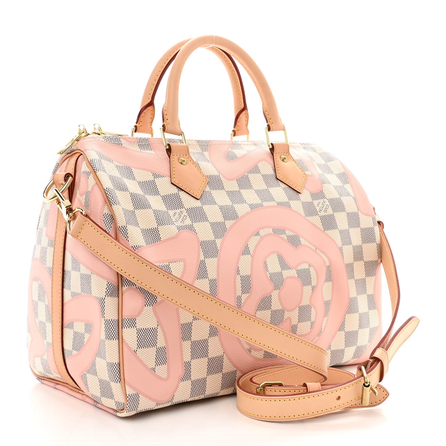 Damier Azur Tahitienne Speedy Bandouliere 30 Rose Ballerine