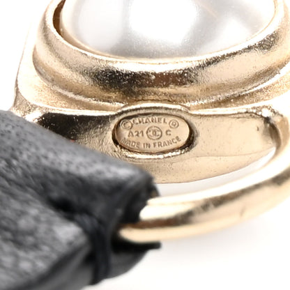 Chanel Lambskin Pearl CC Chain Belt M Black 4 of 4