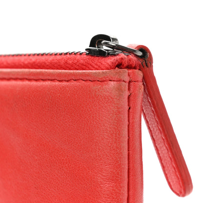 Chanel Calfskin Patent Quilted Medium Cosmetic Case Red 10 of 12