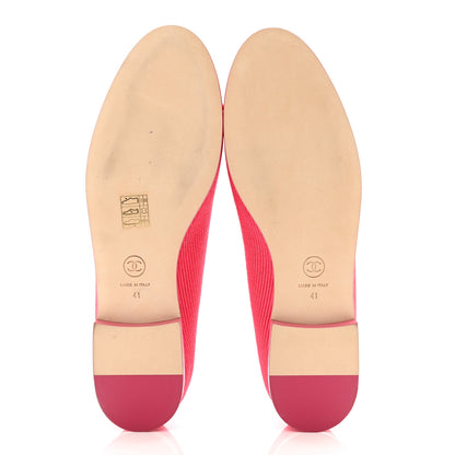 Chanel Embroidered Fabric Cap Toe CC Ballerina Flats 41 Dark Pink 5 of 9