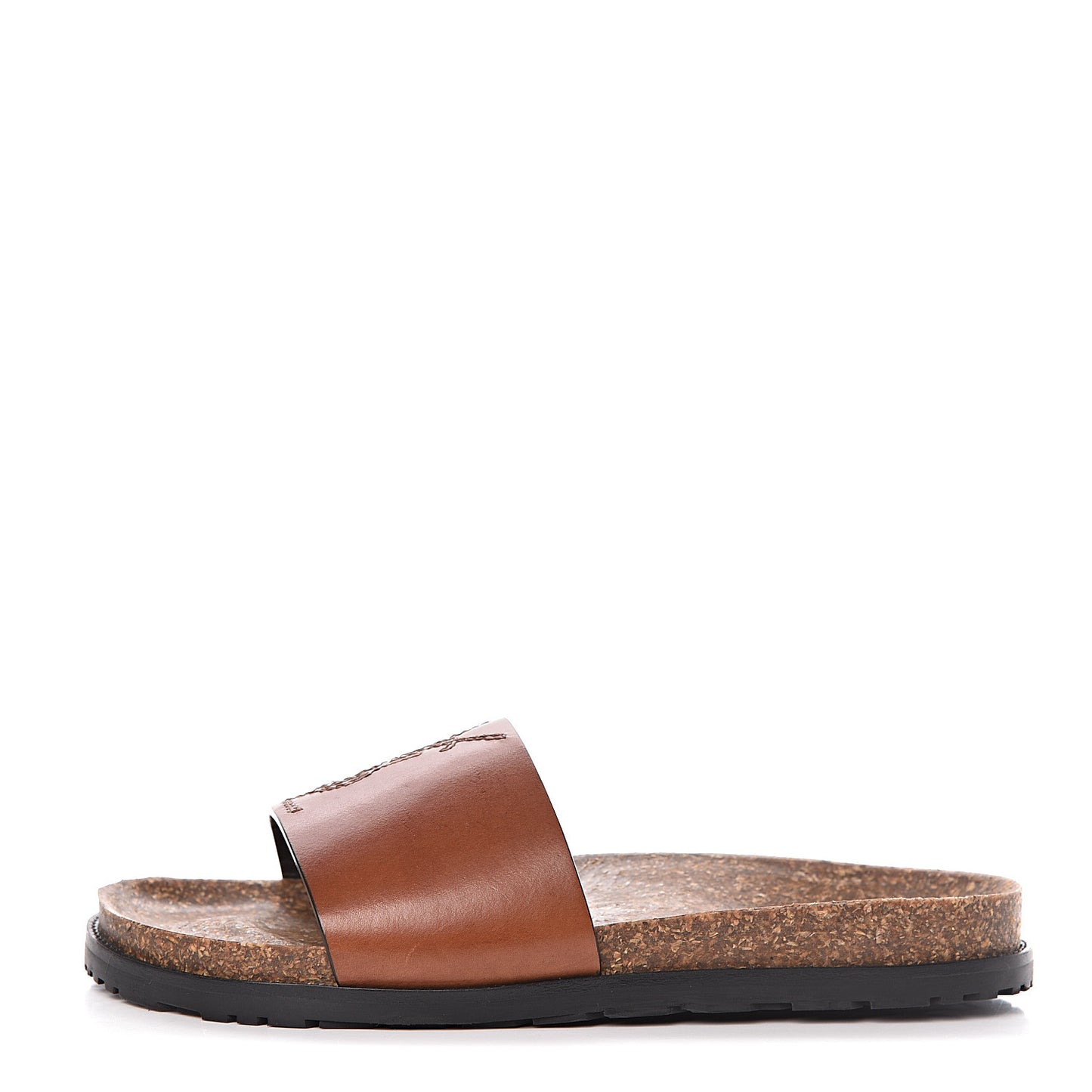 Calfskin Monogram Jimmy Joan Slide Sandals 37 New Papaya
