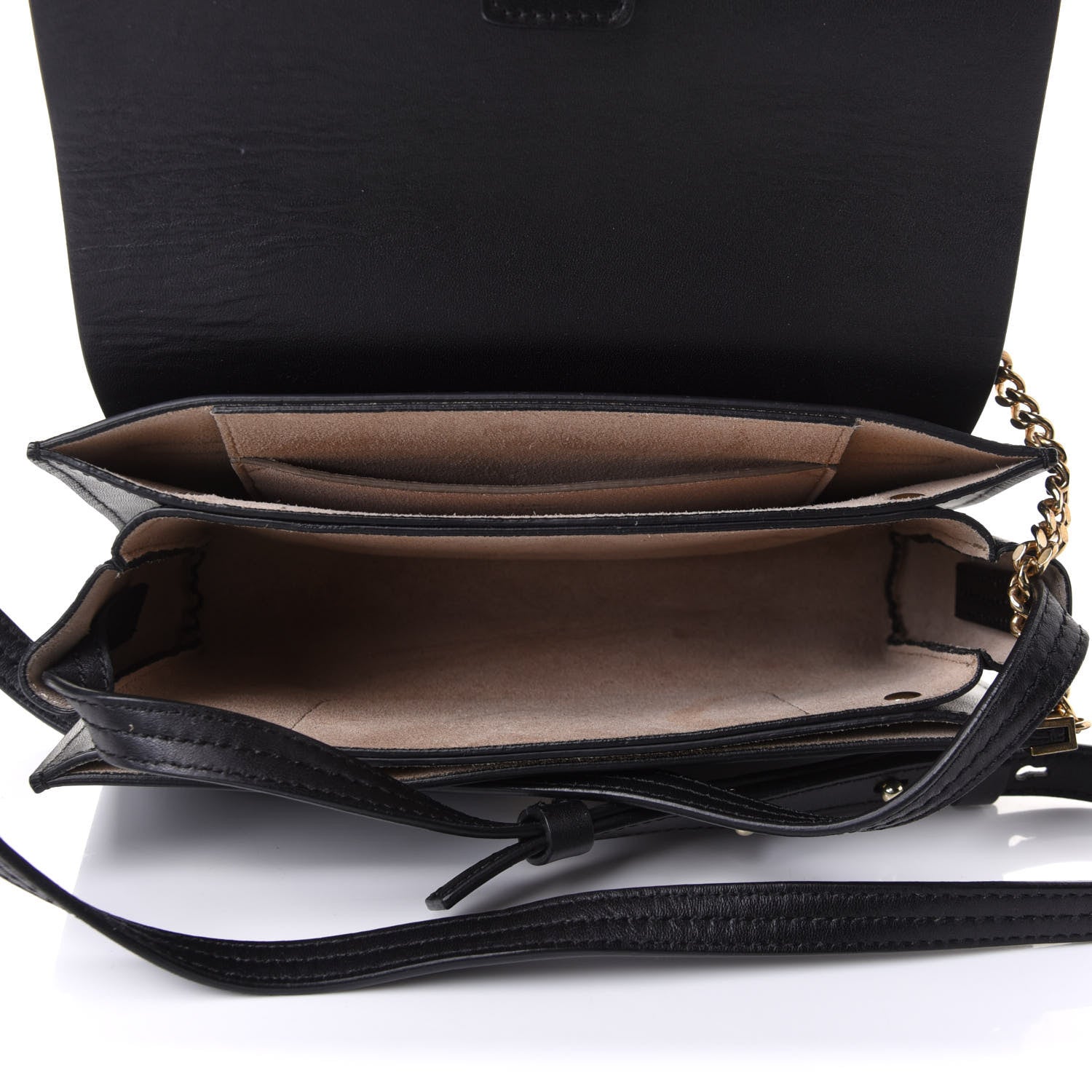 Chloe Suede Calfskin Small Faye Shoulder Bag Black 7 of 10