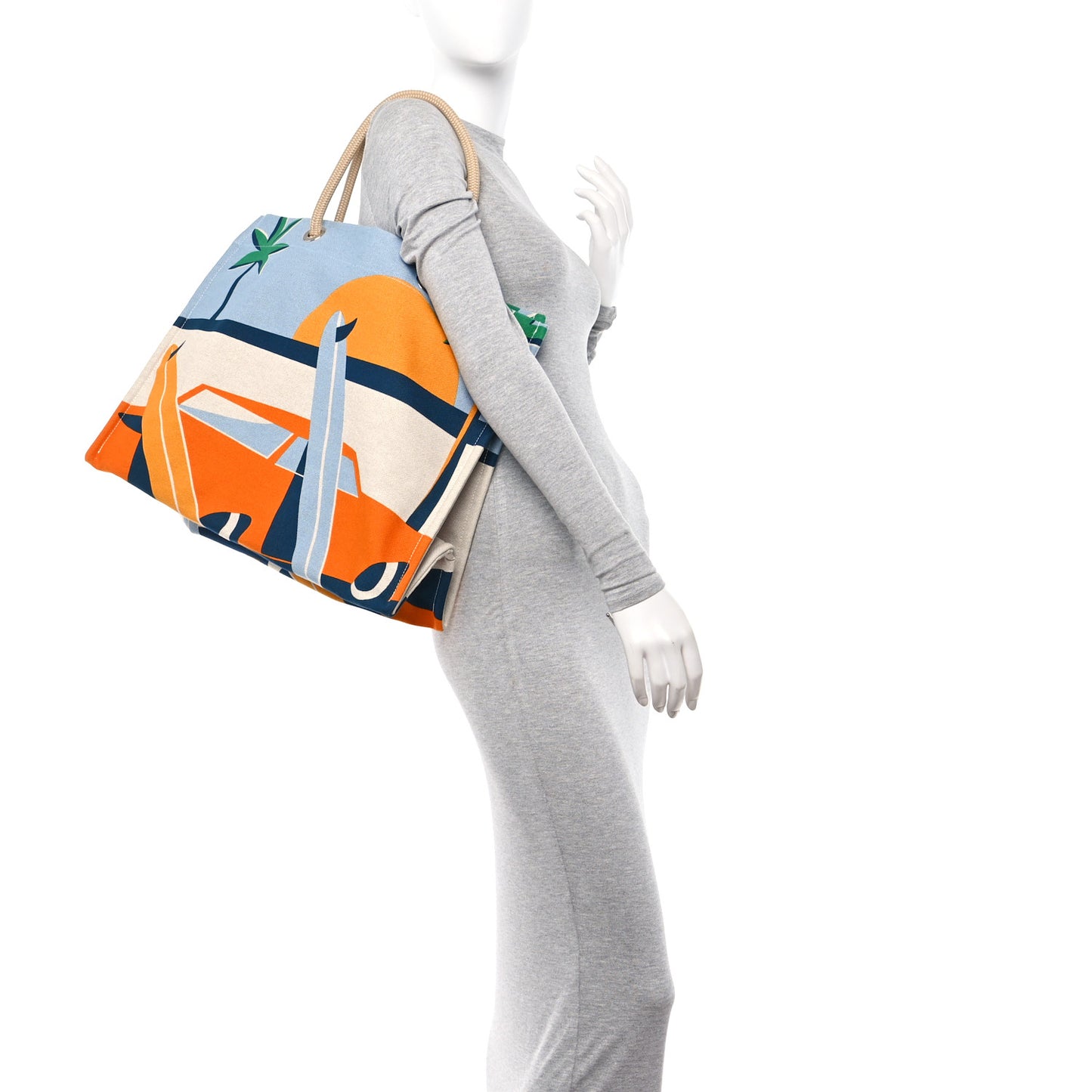 Canvas Apres la Vague Beach Bag Orange Bleu