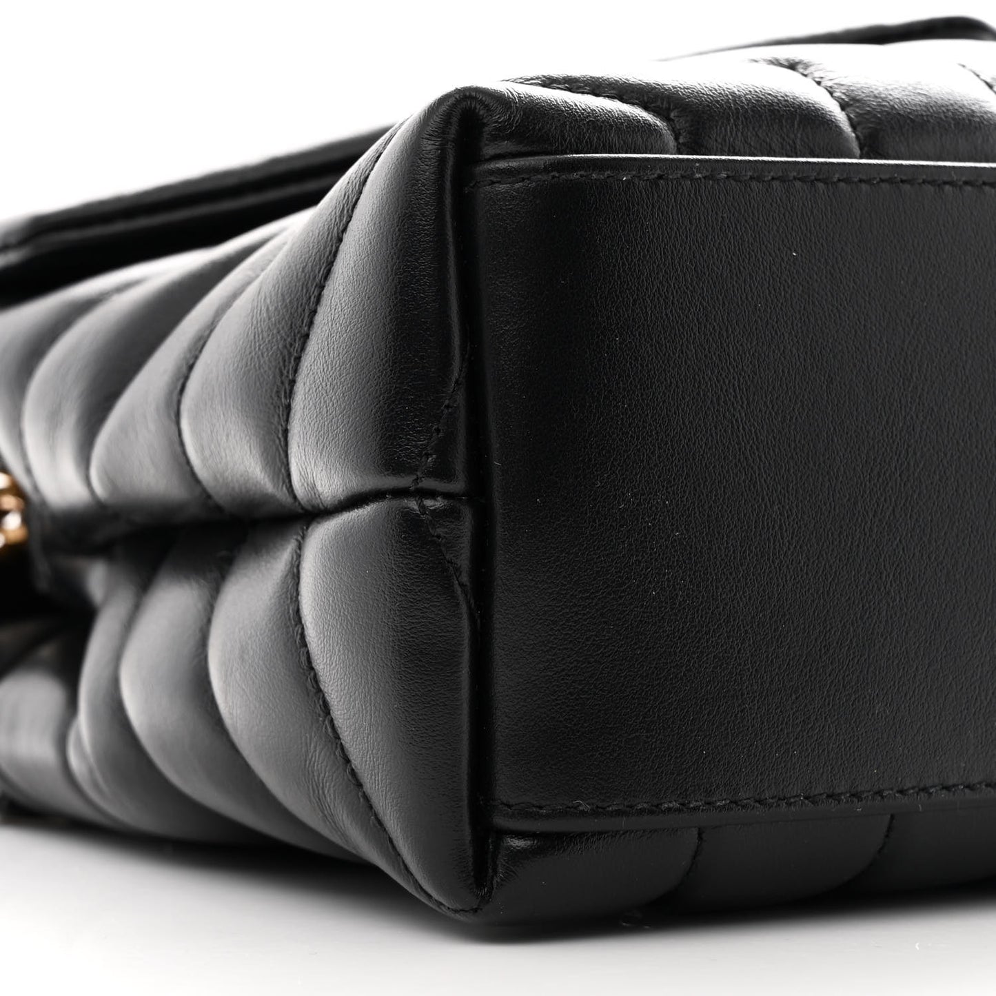 Calfskin Y Quilted Monogram Small Loulou Chain Satchel Black