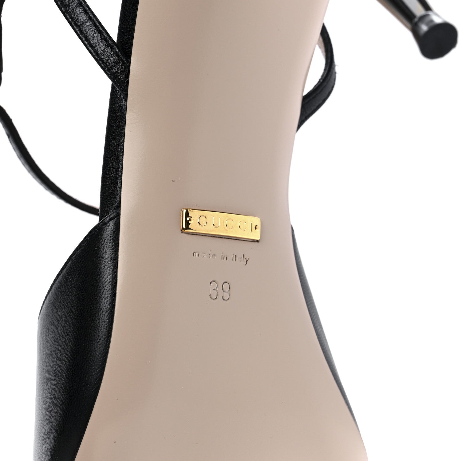 Gucci Malaga Kid Blondie 85mm Slingback Sandals 39 Black 6 of 9
