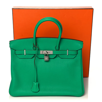 Hermes Taurillon Clemence Birkin 35 Menthe 34 of 34