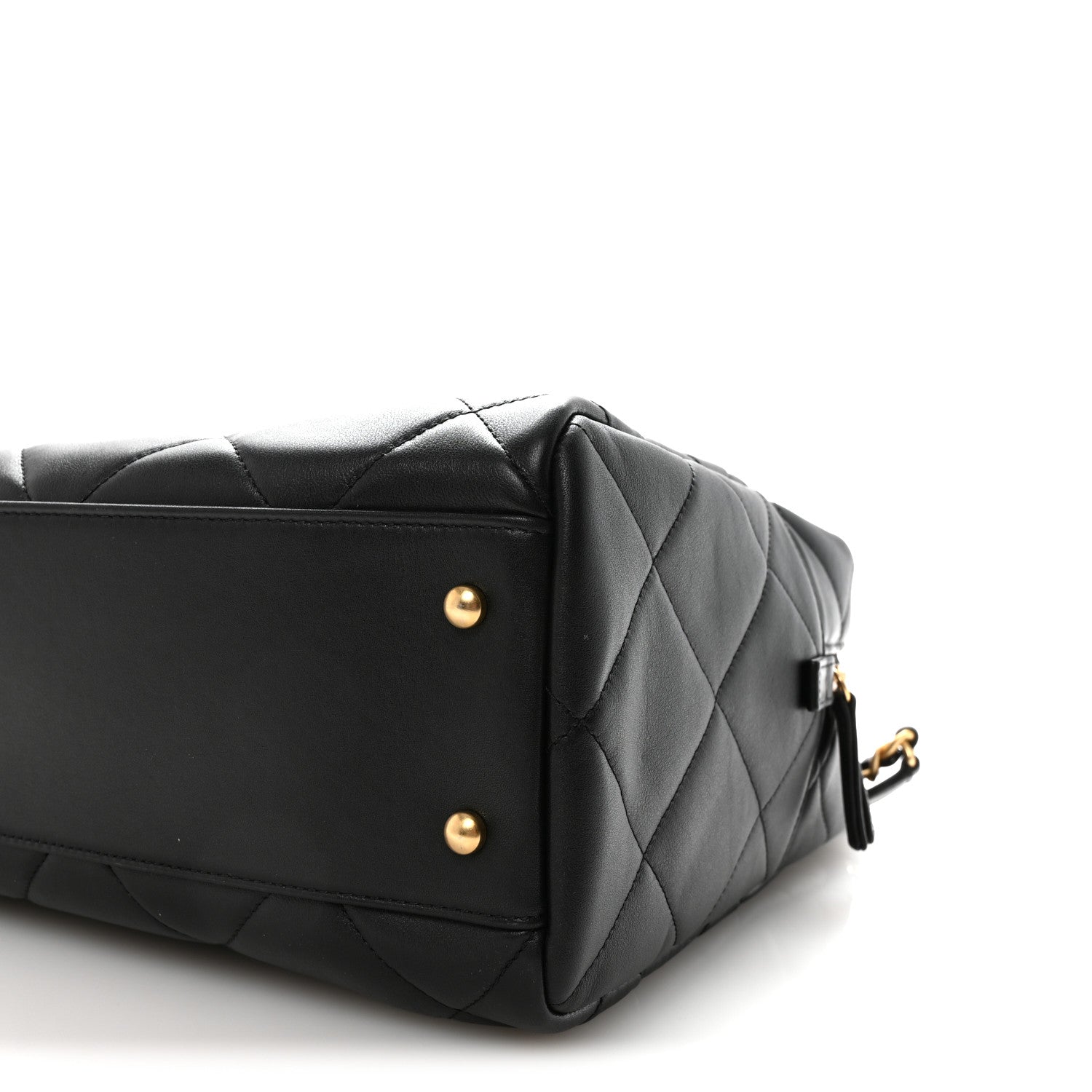 Chanel Calfskin Quilted Maxi Travel Bowling Bag Black 10 of 10