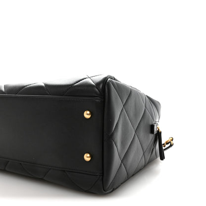 Chanel Calfskin Quilted Maxi Travel Bowling Bag Black 10 of 10