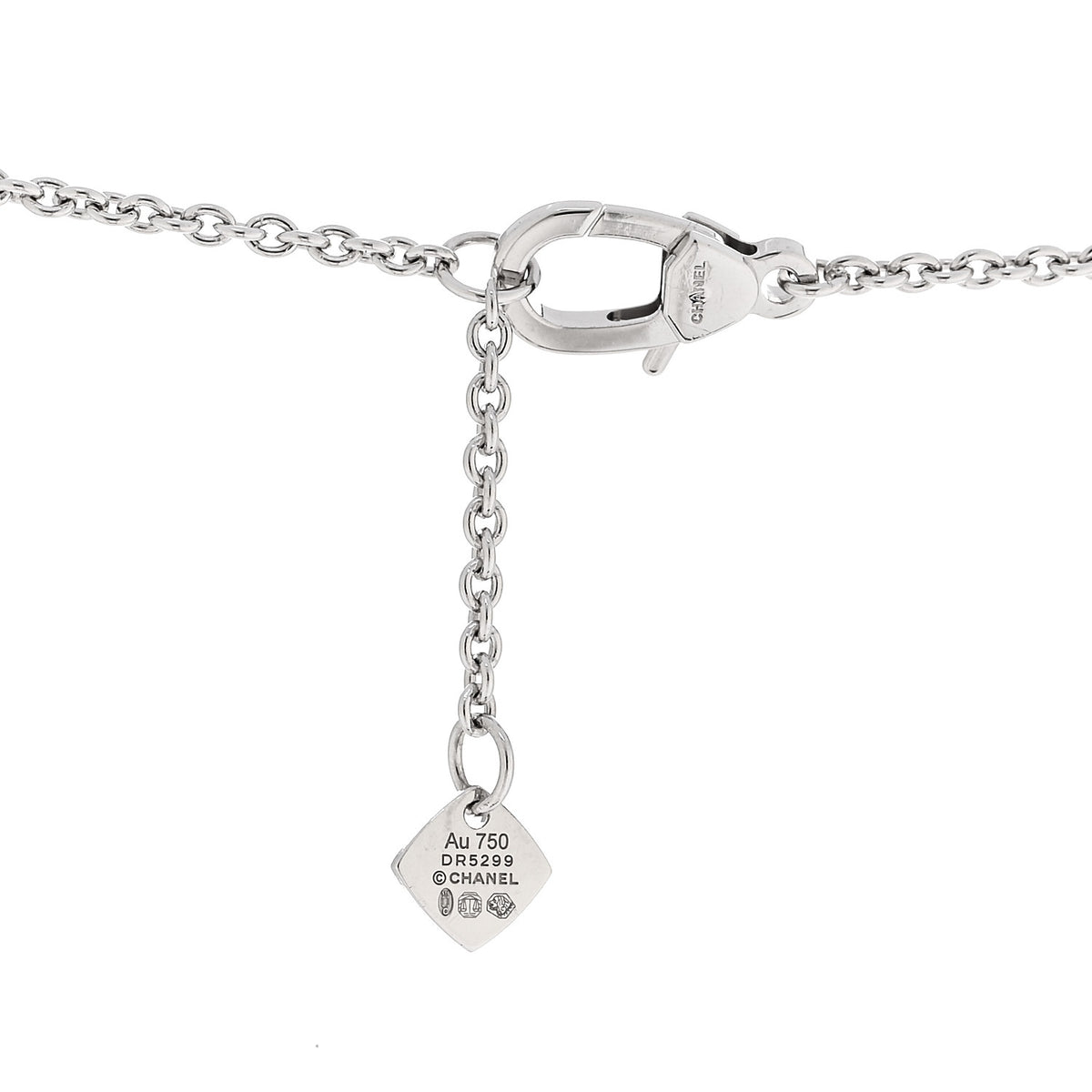 18K White Gold Diamond Coco Crush C Necklace