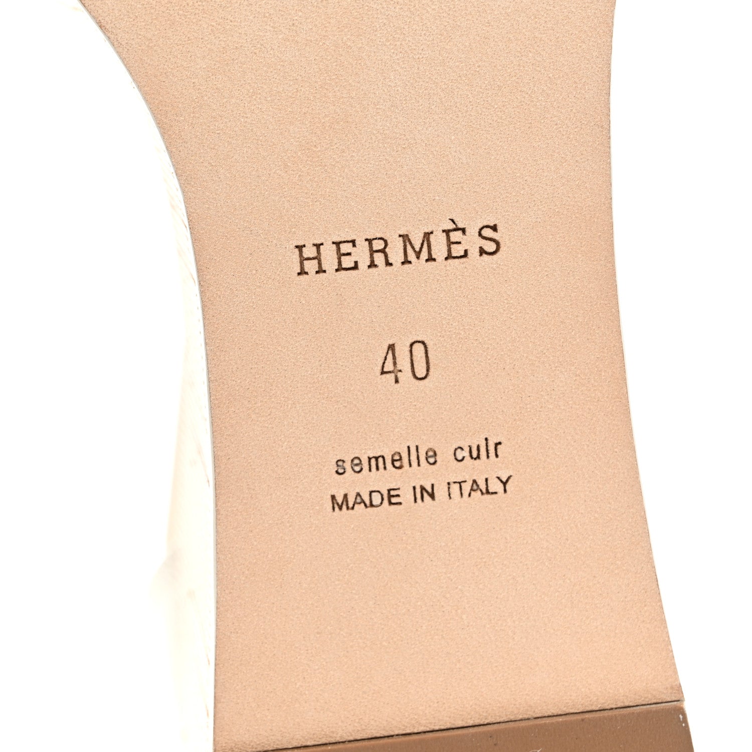 Hermes Calfskin Illusion 35 Wedge Sandals 40 Blanc De Paris 8 of 10
