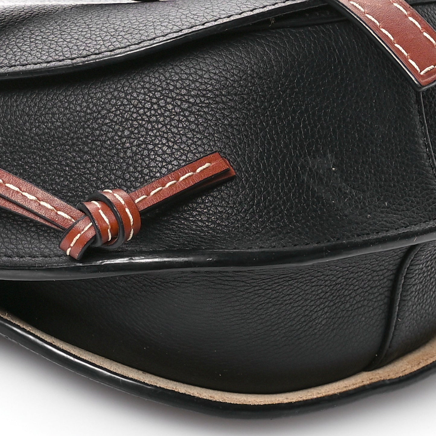 Grained Calfskin Small Gate Crossbody Bag Pecan Black