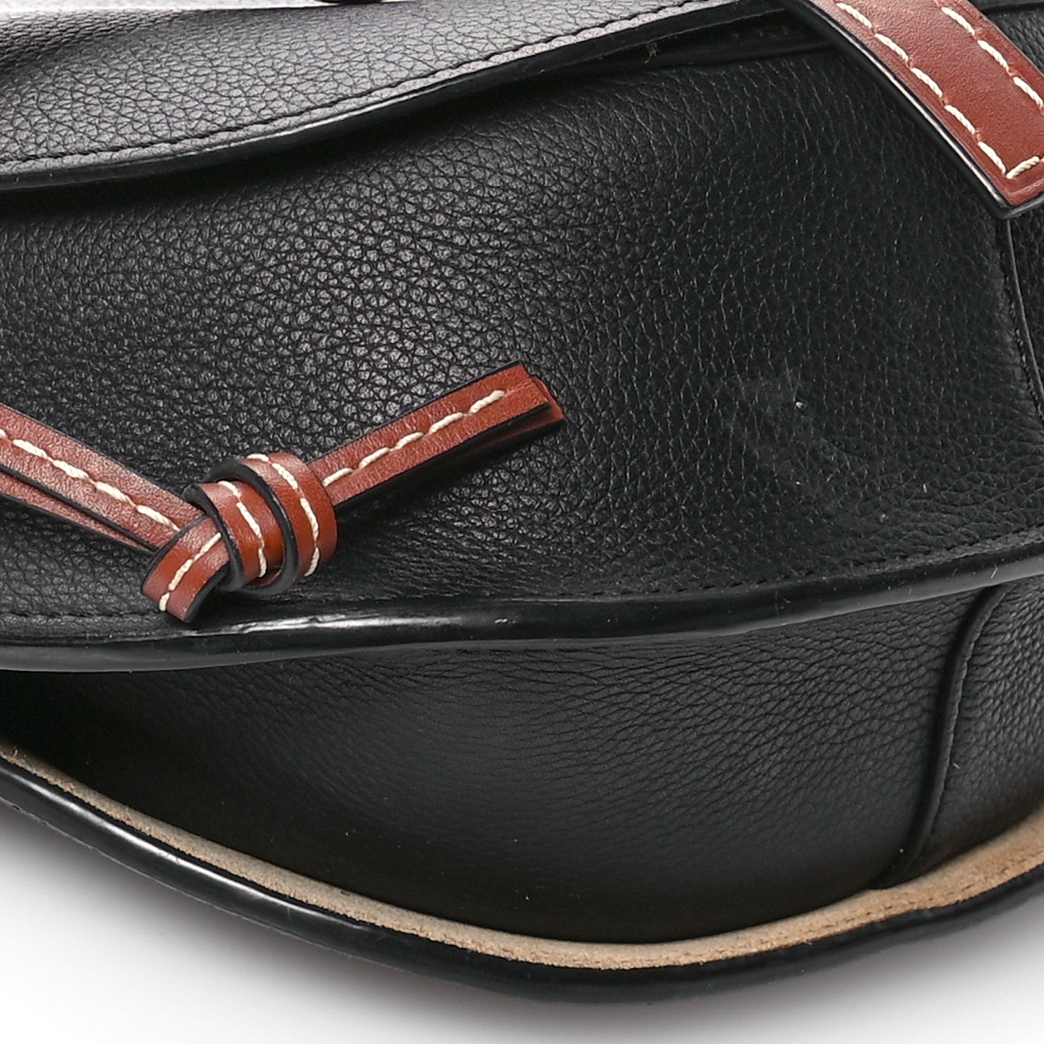 Loewe Grained Calfskin Small Gate Crossbody Bag Pecan Black 8 of 9